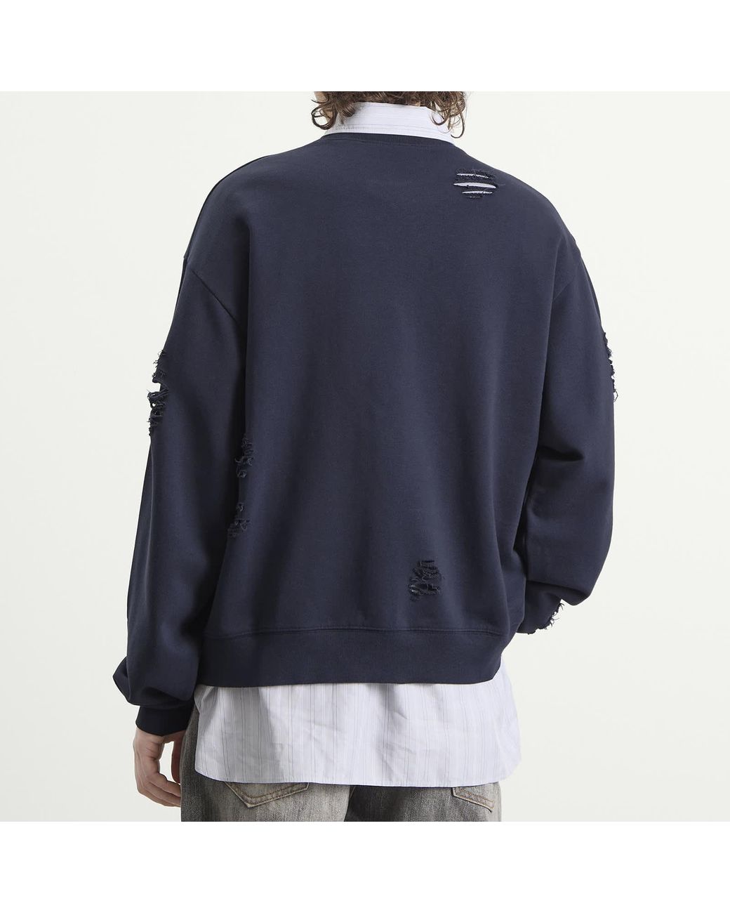 Acne Blue Small Button Sweatshirt for men