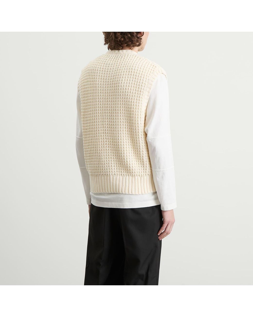 About Blank Moss Stitch Knitted Vest in Natural for Men | Lyst