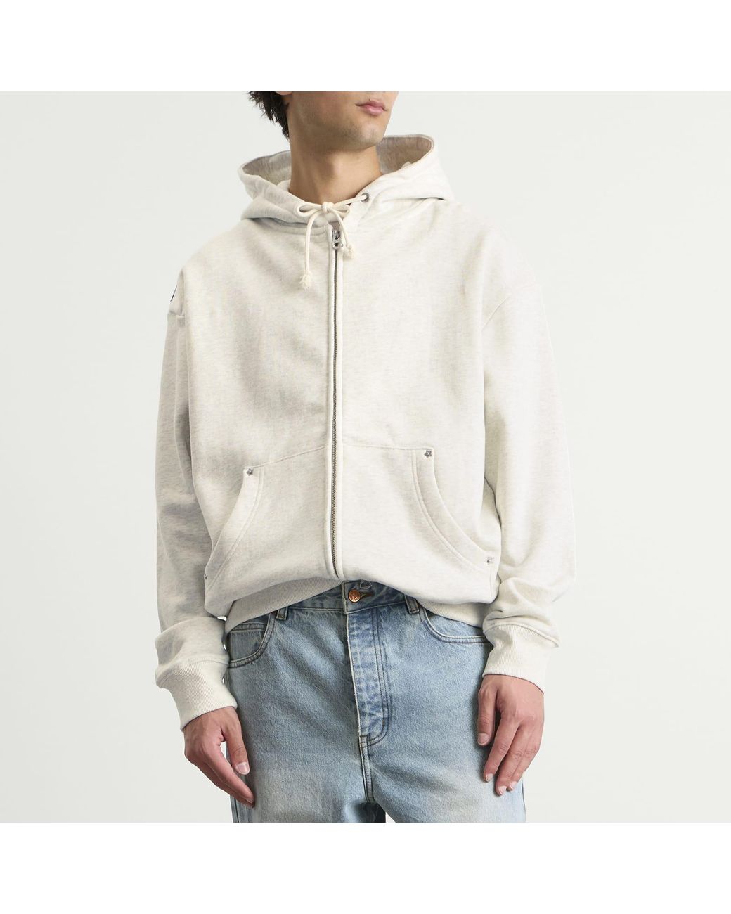 Larriet White G9 Zip Hoodie for men