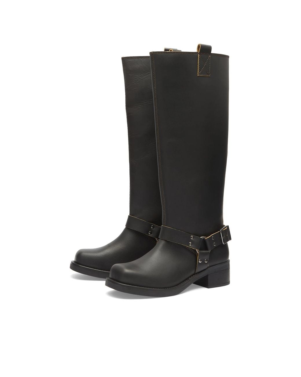 Samsøe & Samsøe Black Sabrenta Knee High Buckled Boots