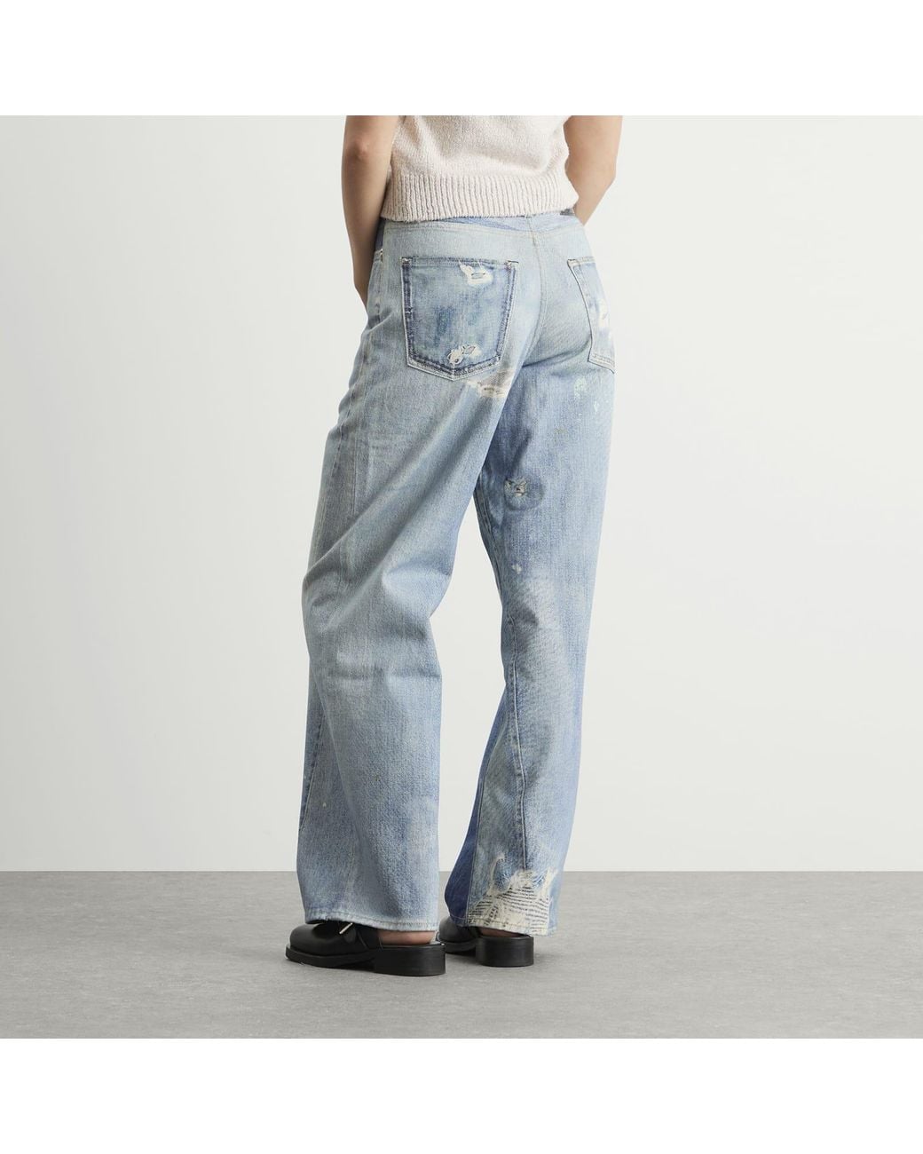 Our Legacy Blue Wide Leg Distressed Jeans