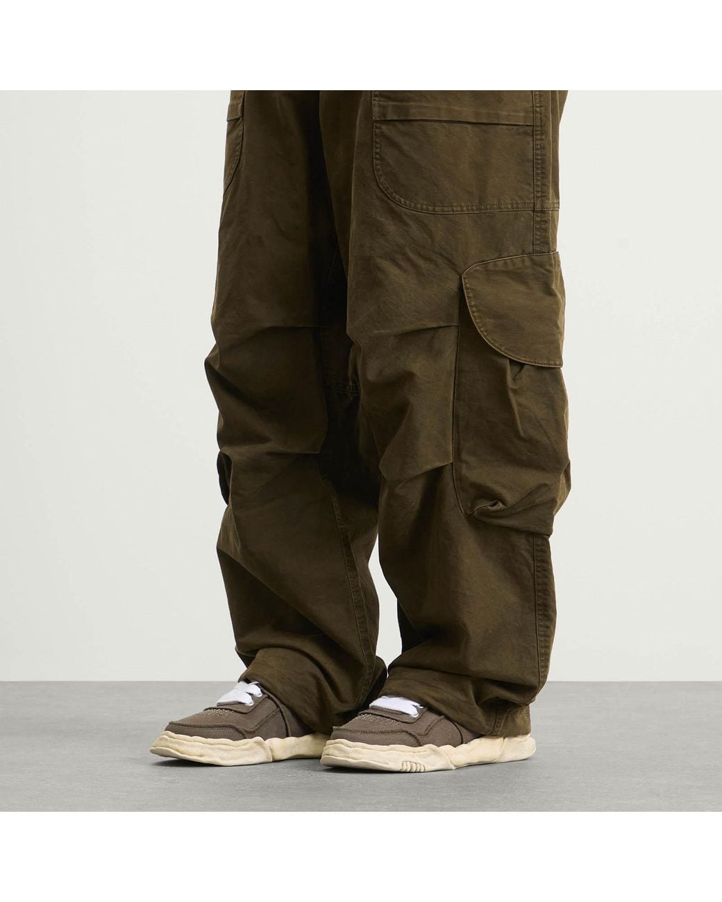 Maison Mihara Yasuhiro Brown Parker Embroidery Vintage Low-Top for men