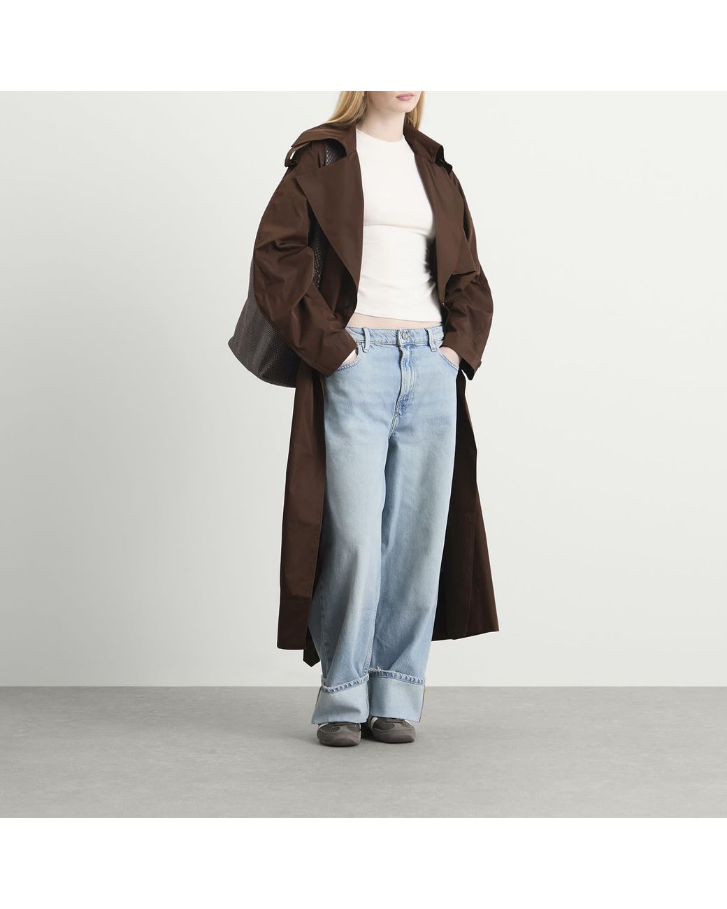 St. Agni Brown Paper Taffeta Relaxed Trench