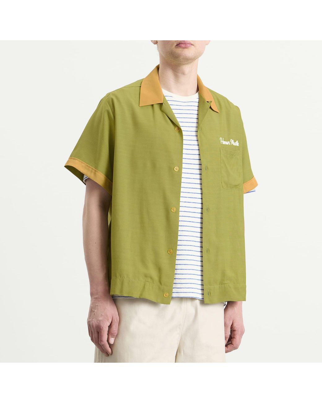 Human Made Green Chain Stitched Bowling Shirt for men
