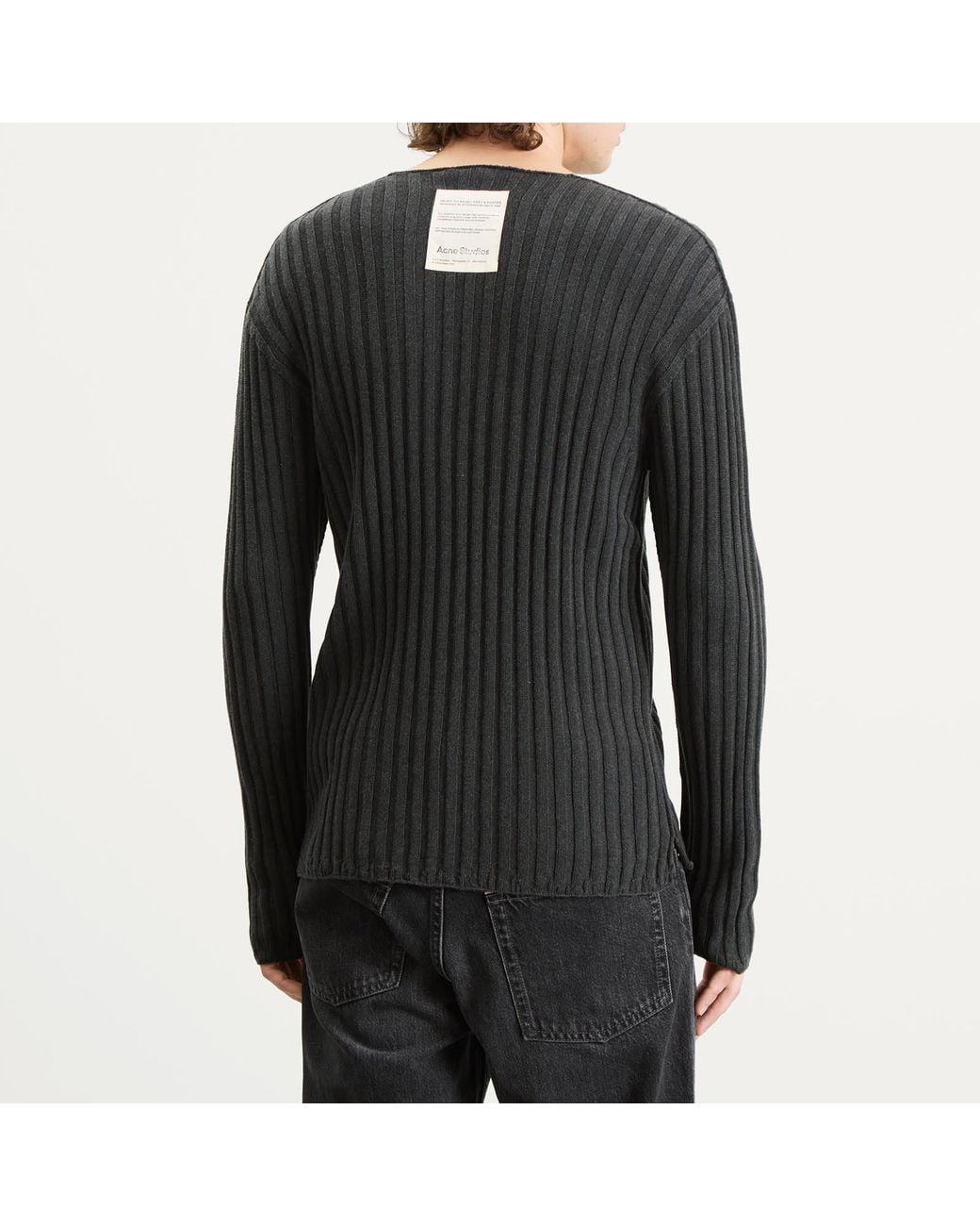 Acne Studios Kartic Cotton Core Ribbed Jumper in Gray for Men | Lyst