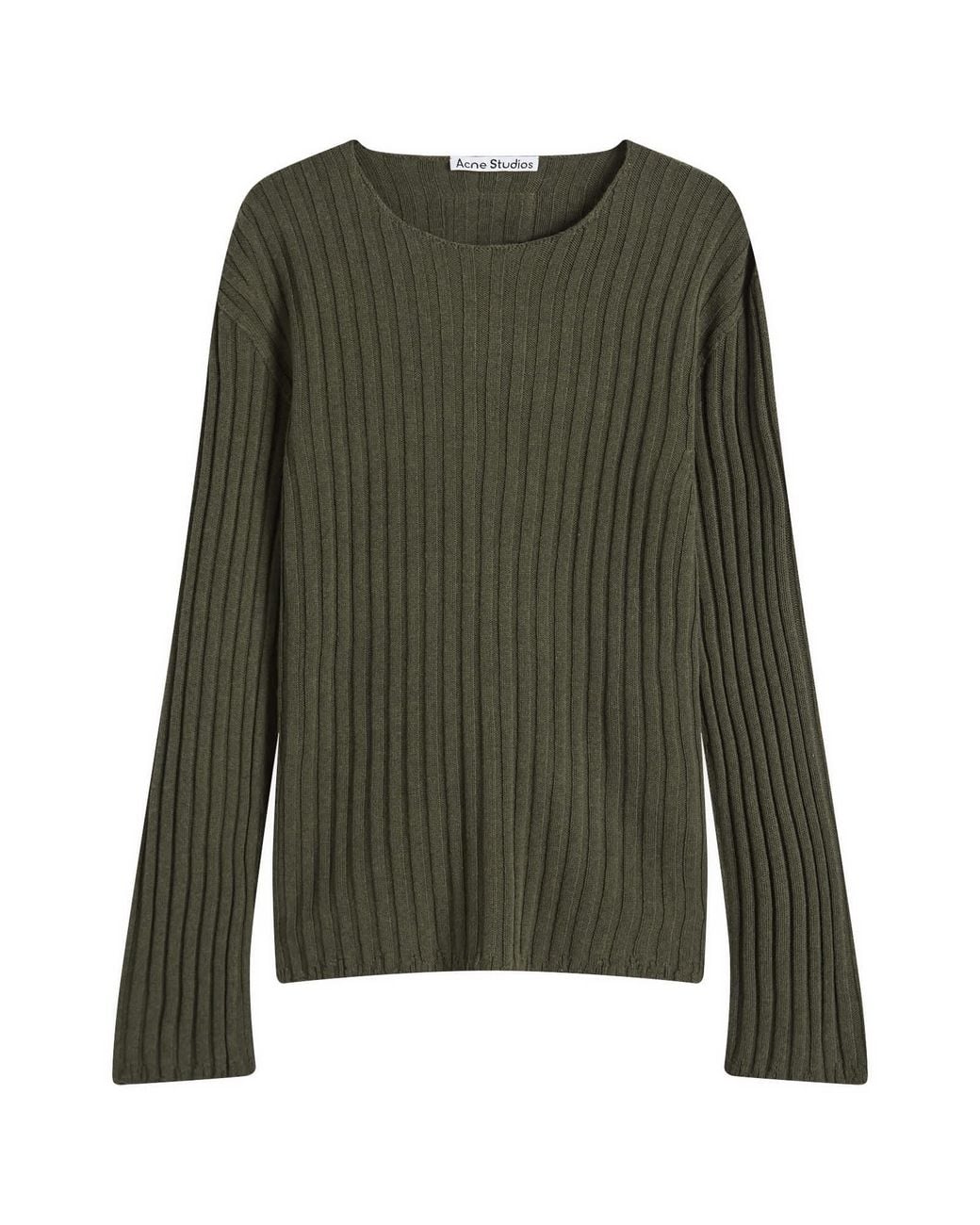 Acne Studios Kartic Cotton Core Ribbed Jumper in Green for Men | Lyst