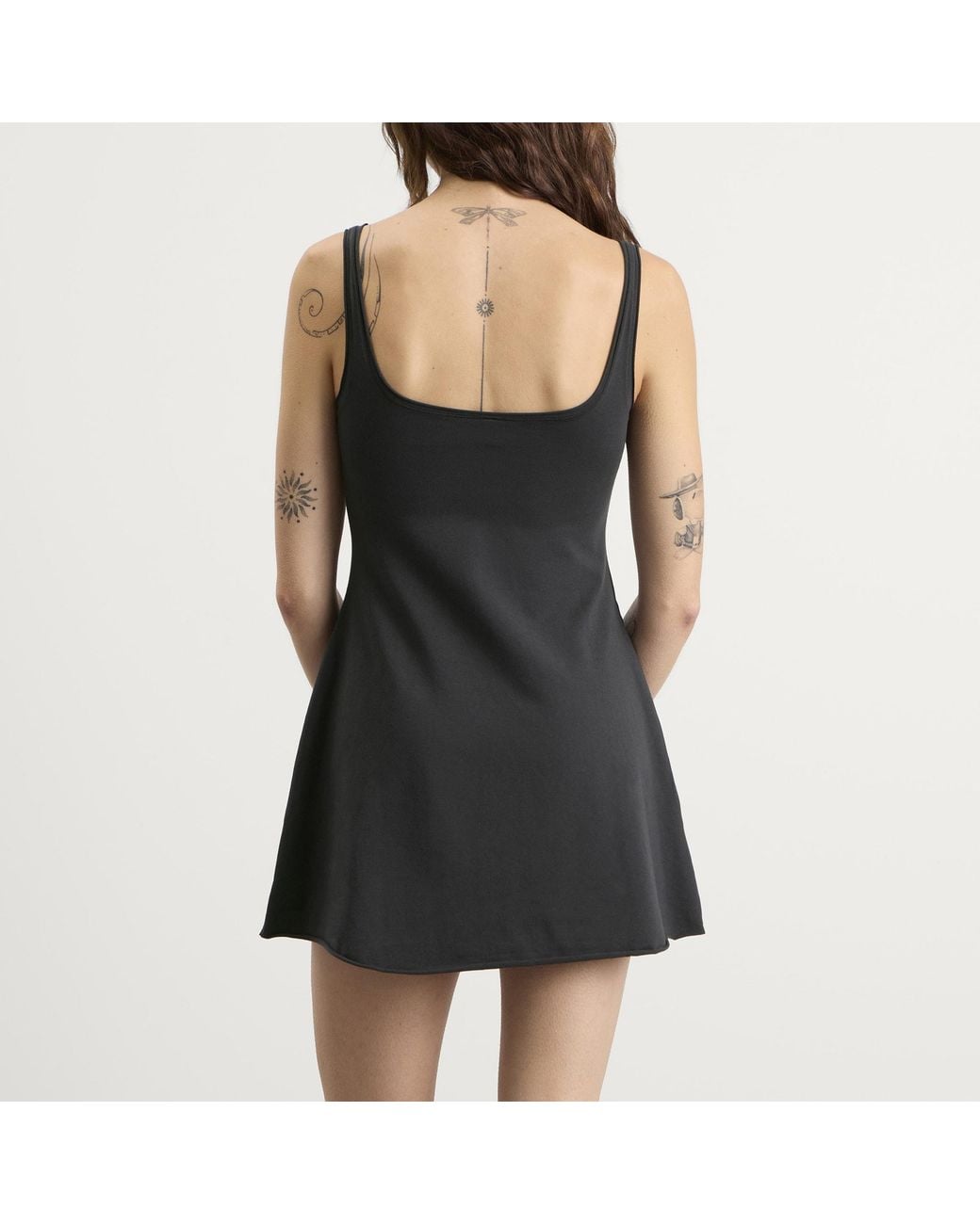 Skims Black Cotton Jersey Mini Dress