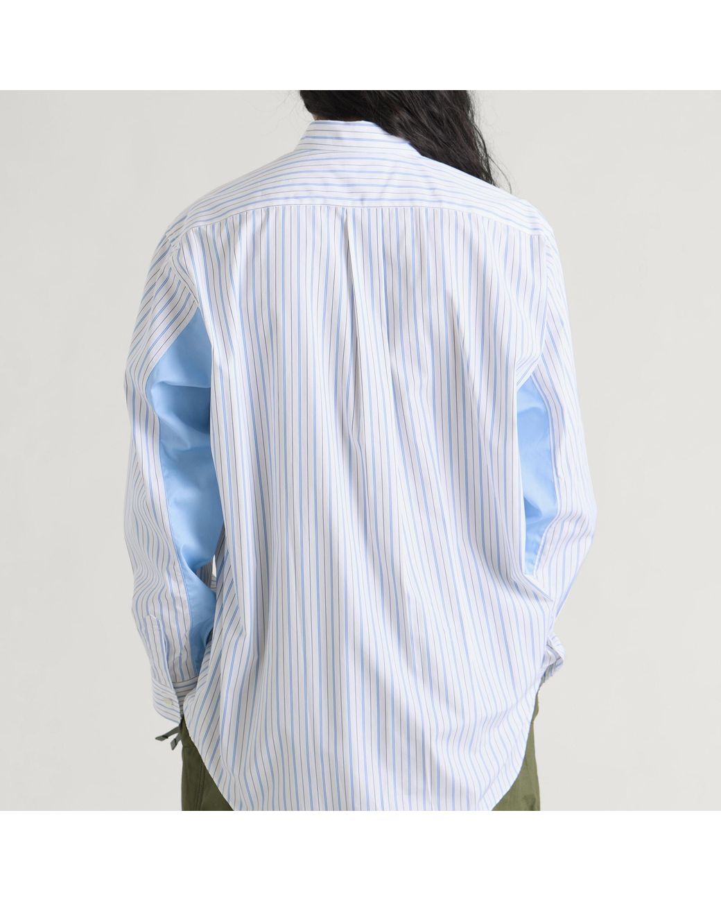 Comme des Garçons Blue Cotton Poplin Stripe Shirt for men