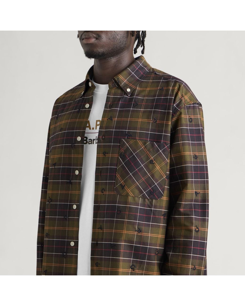 Barbour Brown X A.P.C. Monogram Tartan Shirt for men