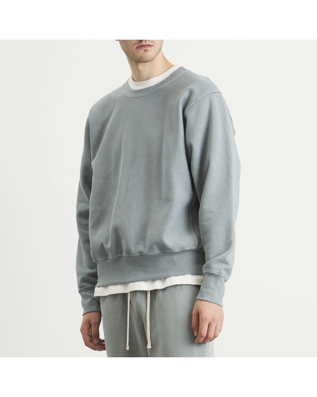 Les Tien Blue Heavyweight Crew for men