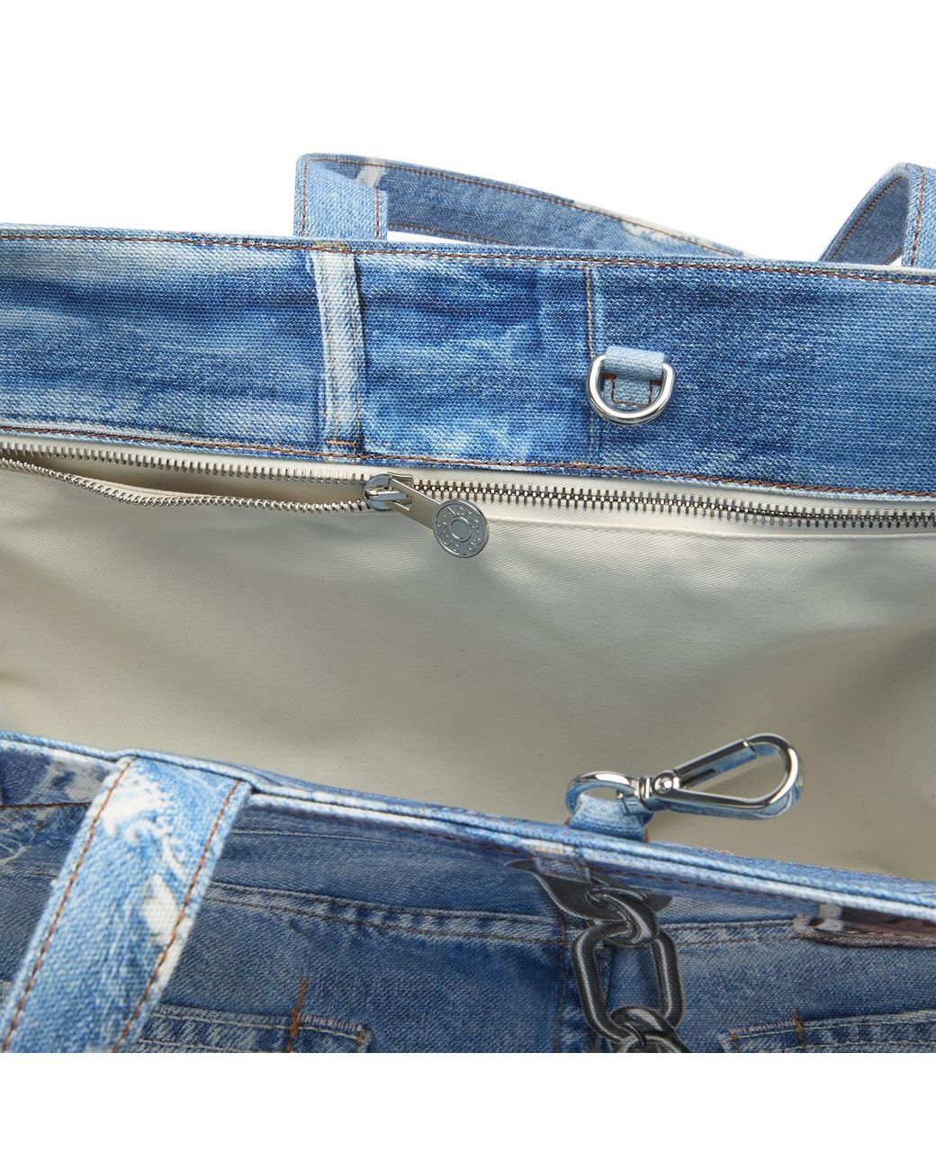 Acne Blue Trompe L'Oeil Print Tote Bag for men