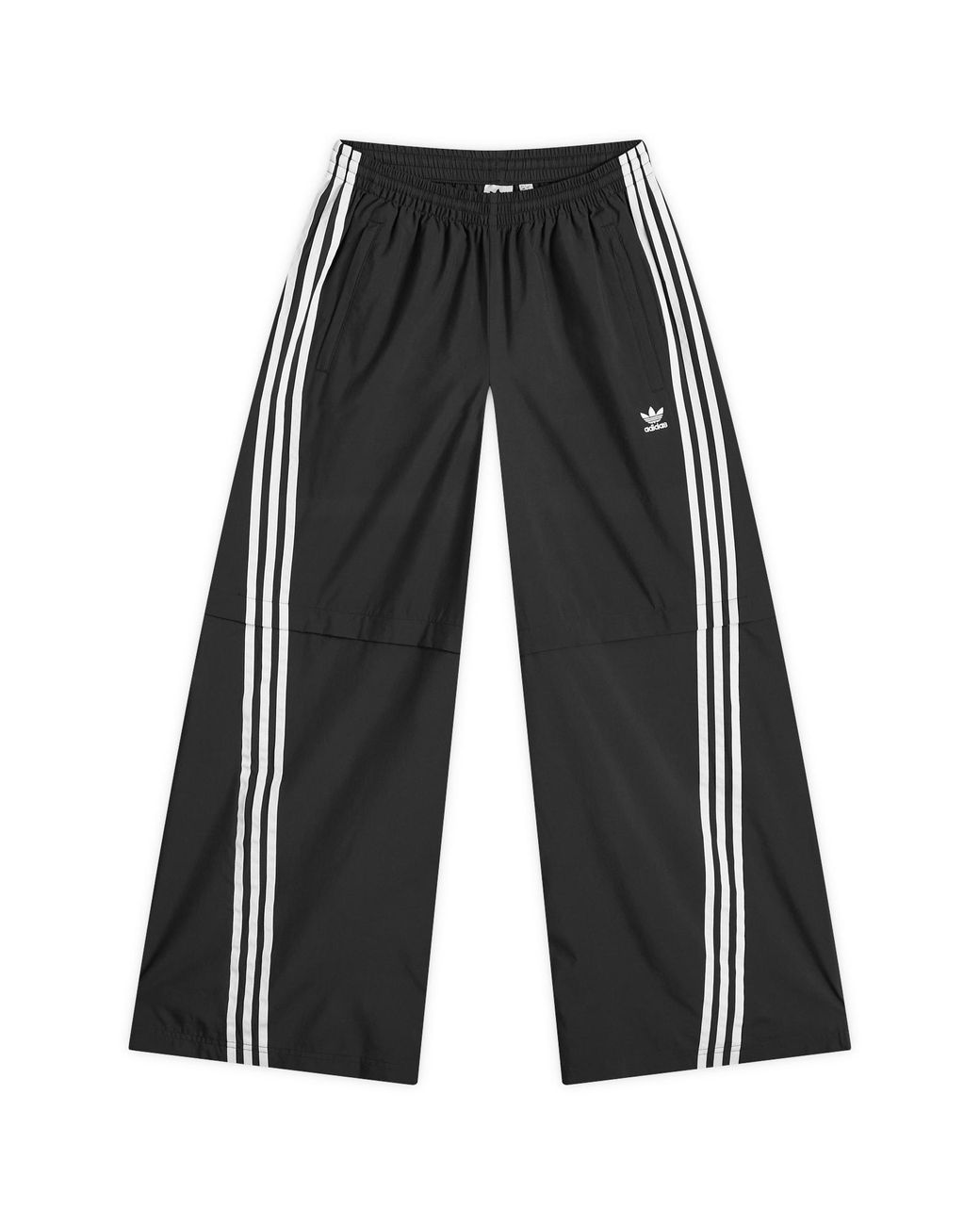 adidas Oversized Zip Off Track Pant in Black | Lyst