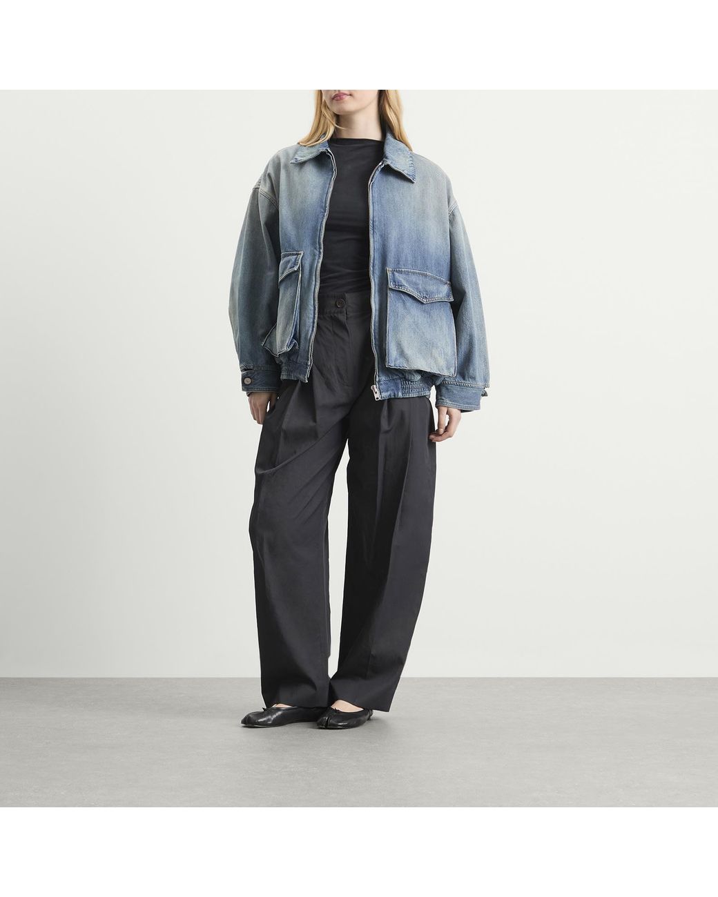 Maison Margiela Blue Mm6 Denim Zip Jacket