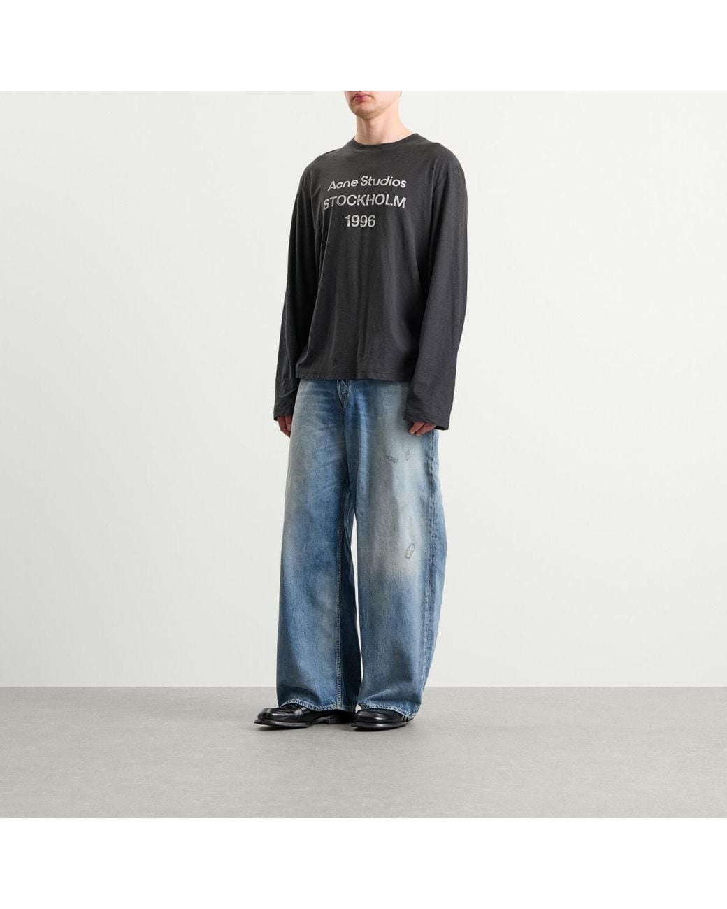 Acne Studios Edden 1996 Logo Long Sleeve T-Shirt in Black for Men