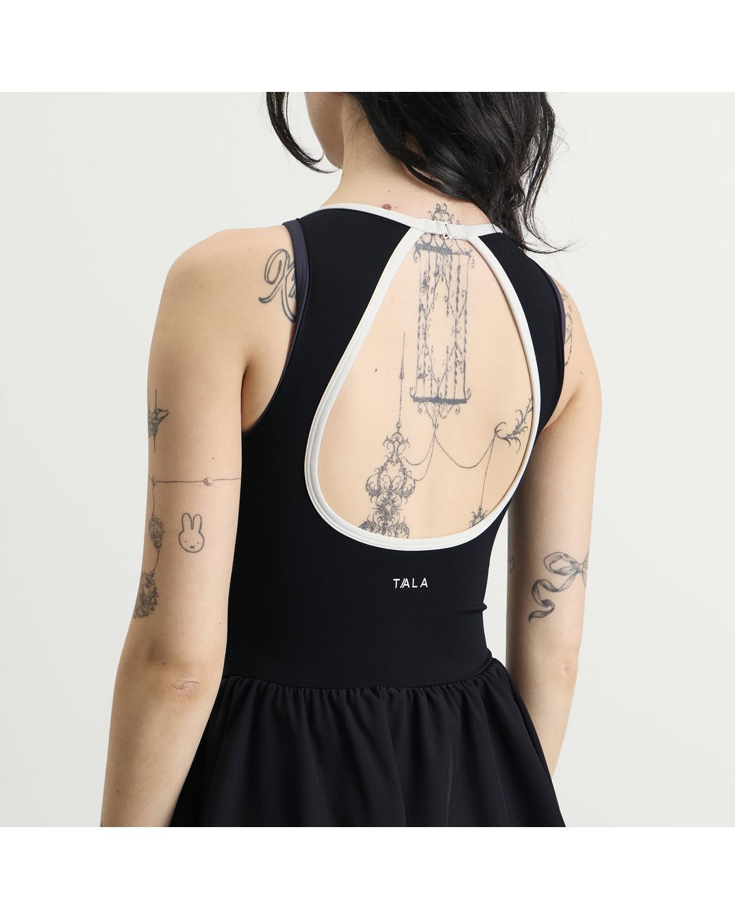 Tala Black Skinluxe Boat Neck Active Dress