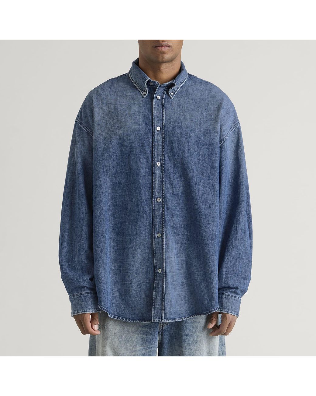 Acne Blue Setar Easy Denim Shirt for men