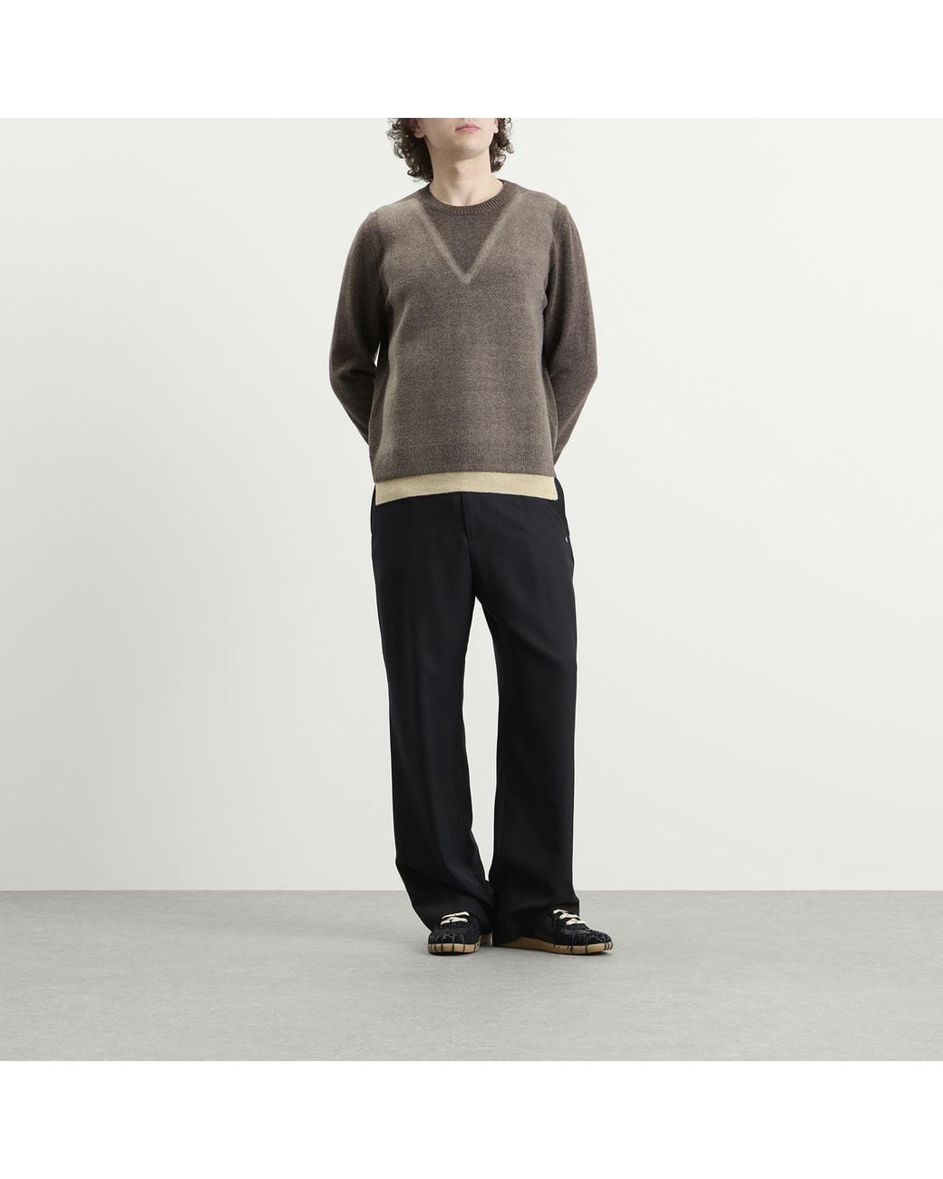 Maison Margiela Gray Fused Knit Sweater for men