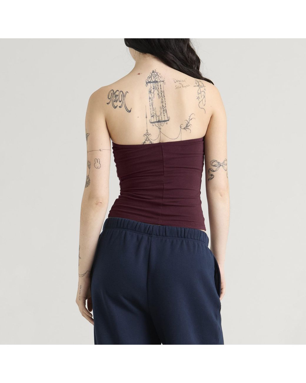 Skims Purple Cotton Jersey Tube Top
