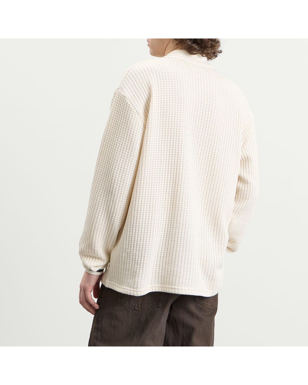 Les Deux White Waffle Long Sleeve Football Jersey for men