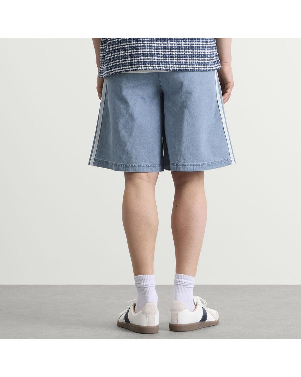 Adidas Blue Denim Shorts for men