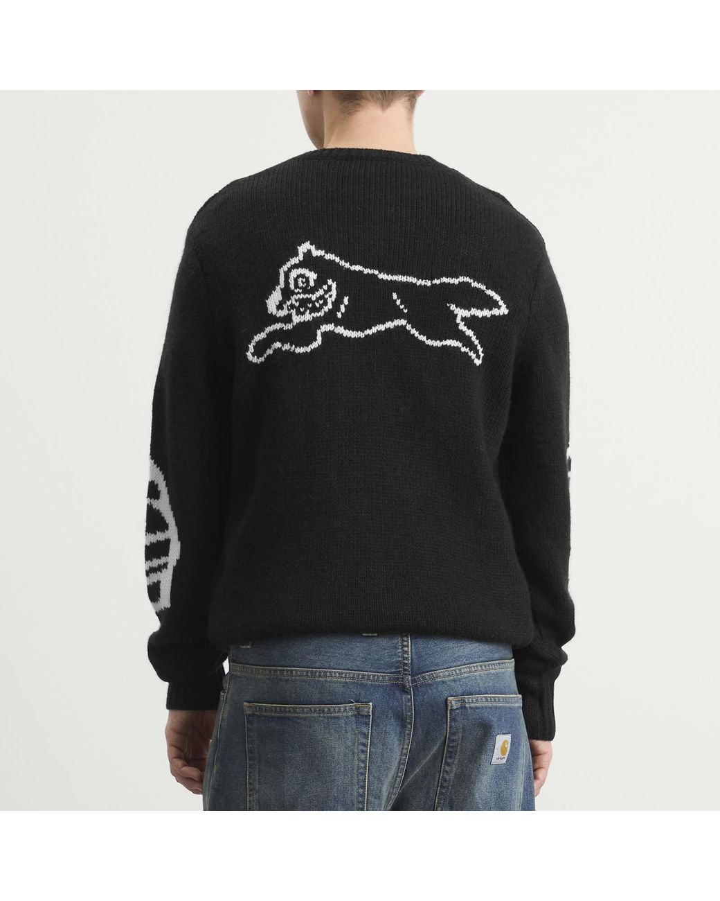 ICECREAM Black Running Dog Knitted Sweater for men