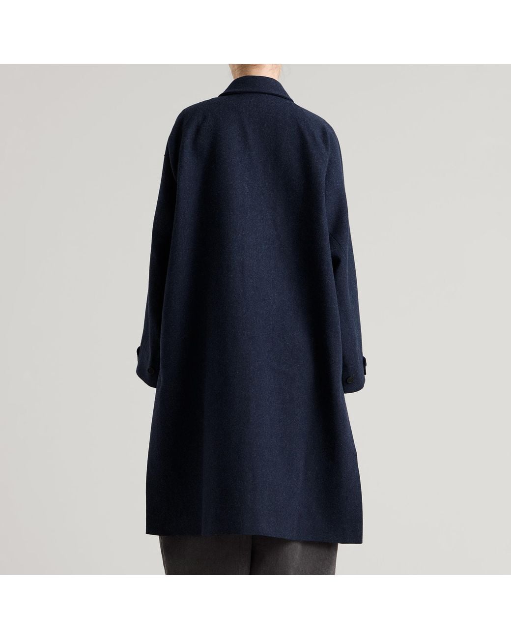 YMC Blue Tyrell Wool Trench Coat