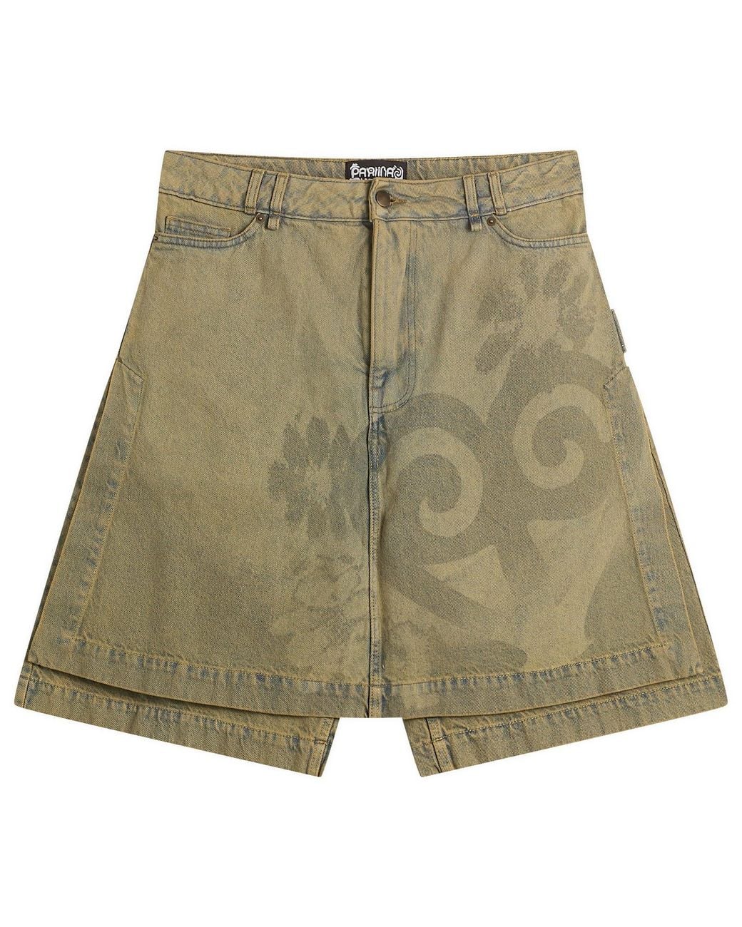PAOLINA RUSSO Green Denim Skort