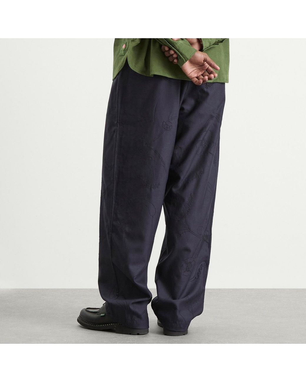 Kardo Blue Antonio Double Pleat Trousers for men