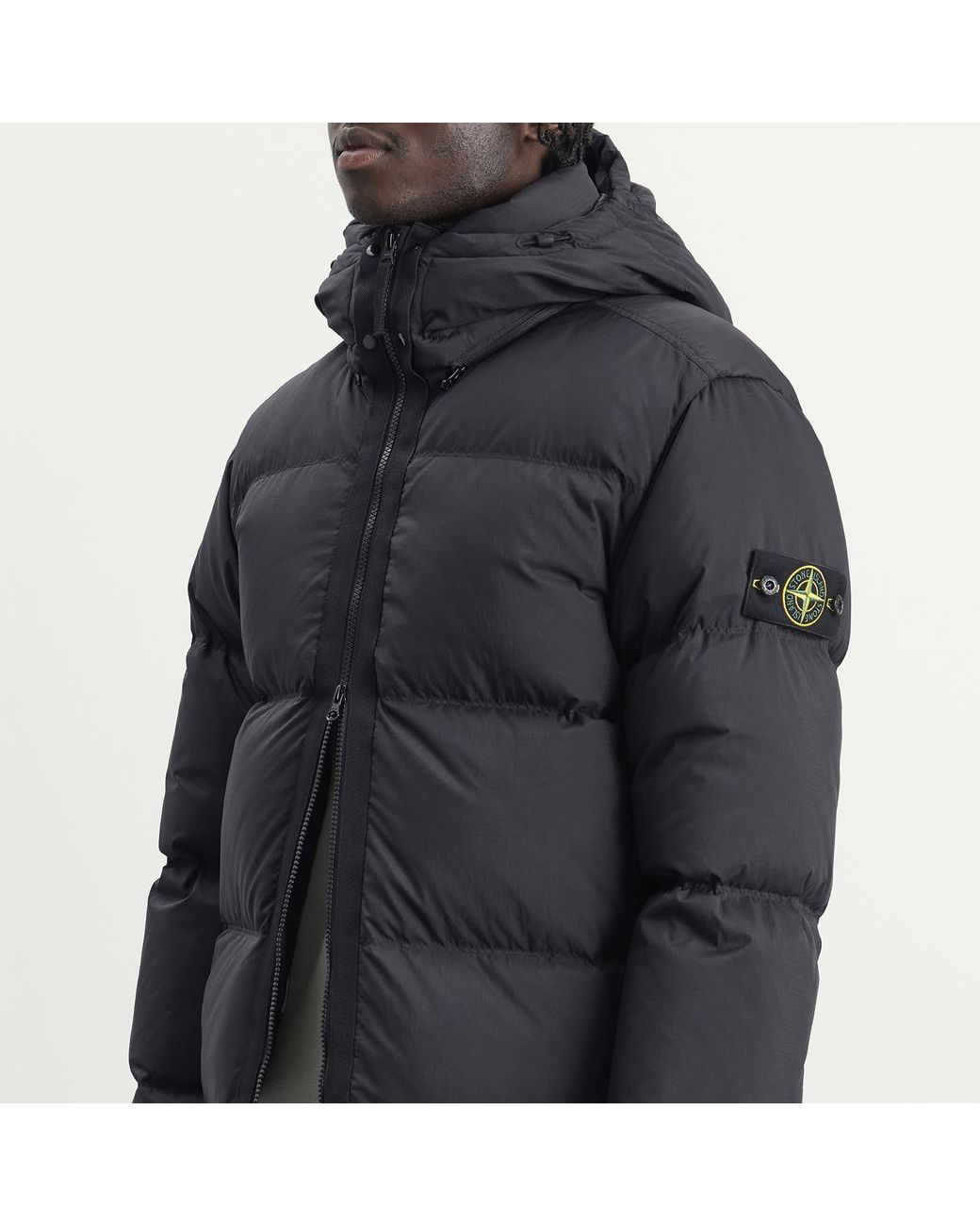 Stone Island Black Matt Ripstop Cordura Down Jacket for men