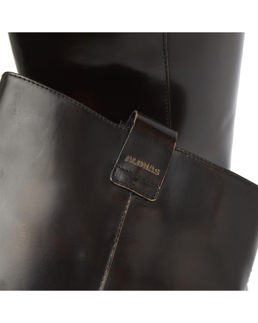 Alohas Black Sajan Vintage Effect Leather Boots