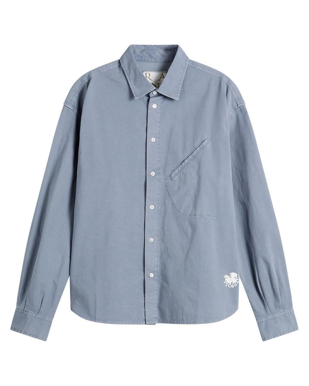 RANRA Blue Field Cotton Long Sleeve Shirt for men