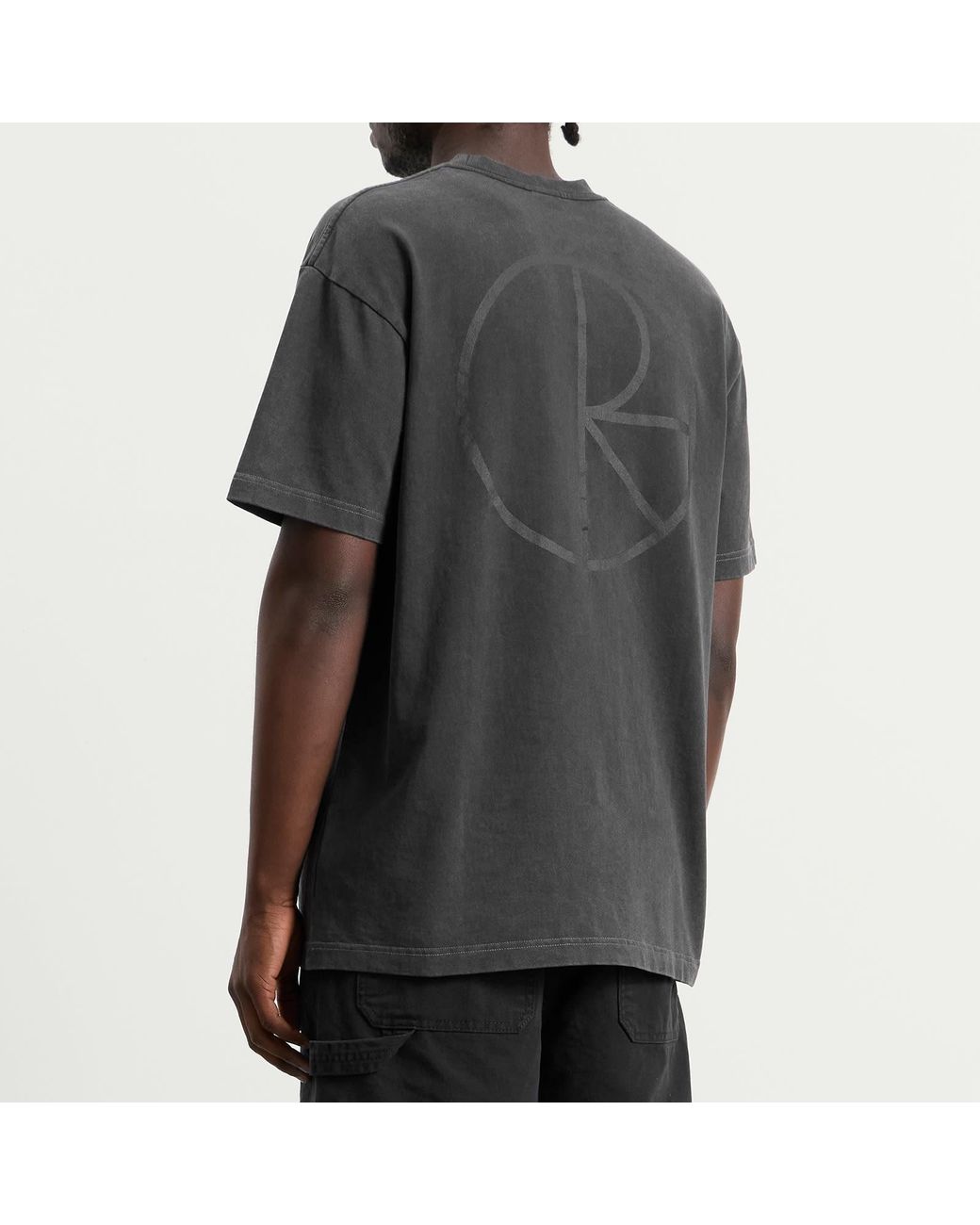 POLAR SKATE Black Stroke Logo Contrast T-Shirt for men
