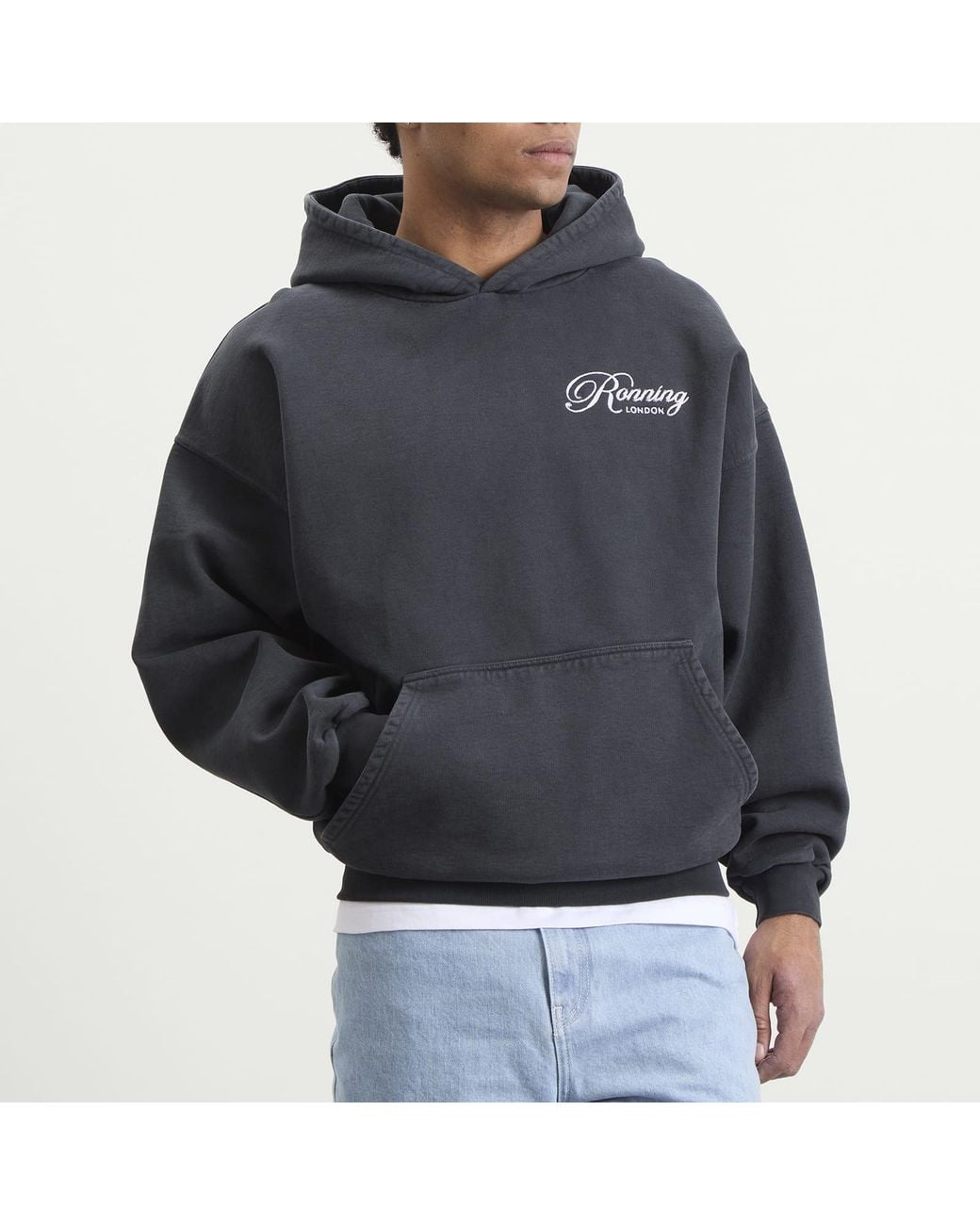 Ronning Black Script Hoodie for men