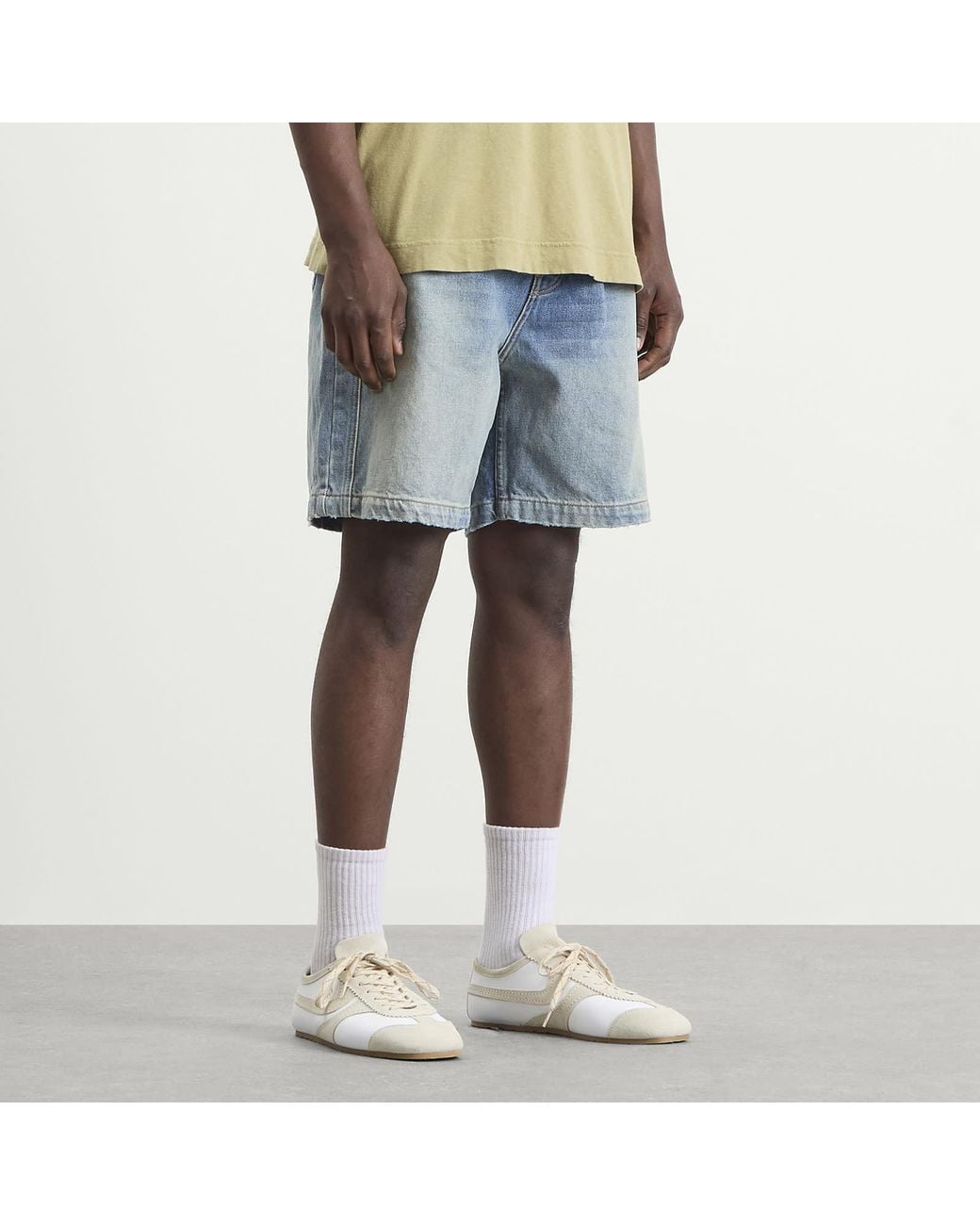 Rhude Blue Boxy Traxedo Denim Shorts for men