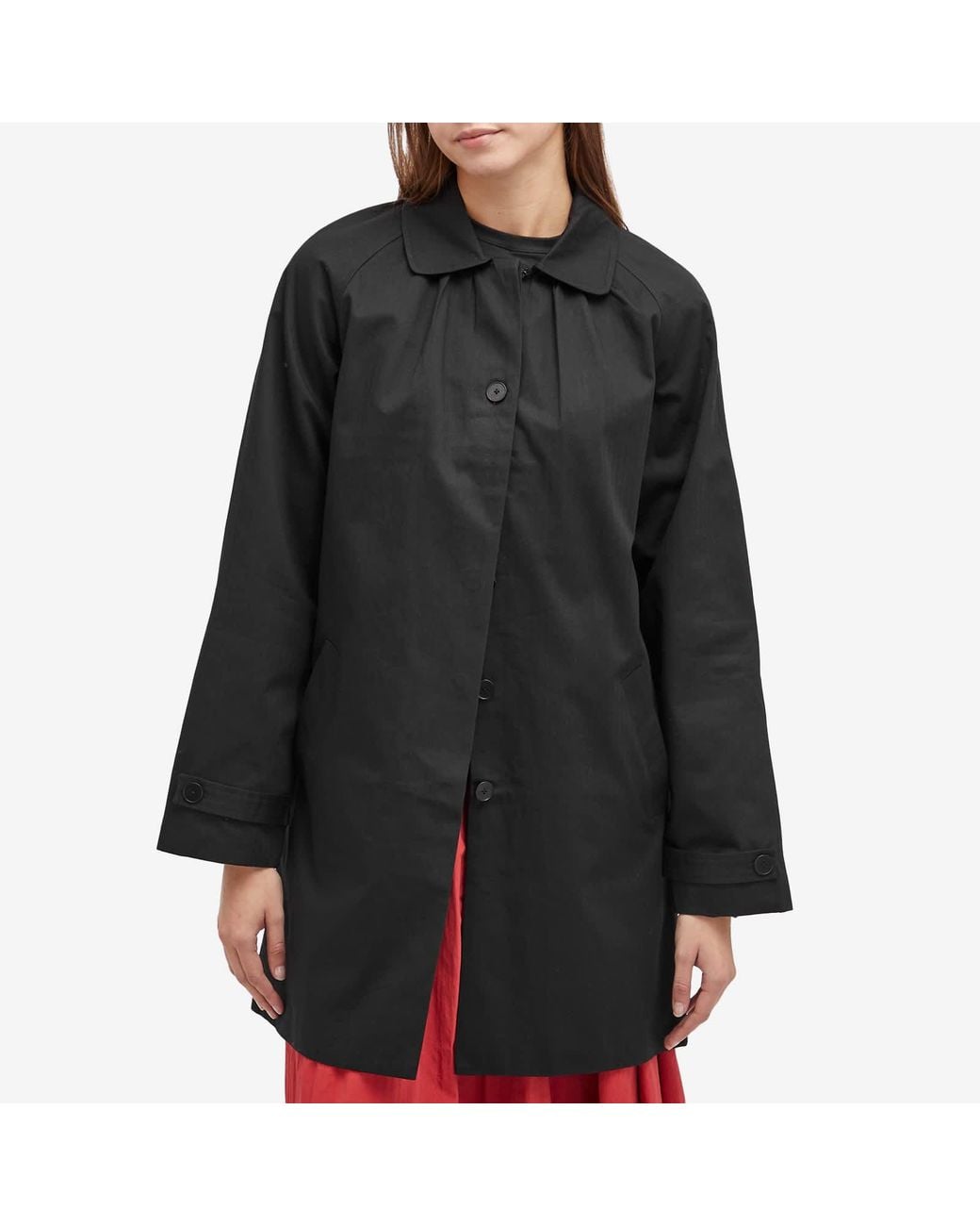 Peachy Den Black Cheri Mac Coat Jacket
