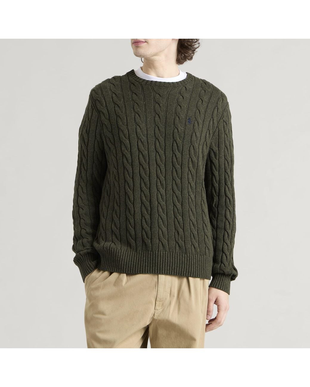 Polo Ralph Lauren Green Cable Knit Jumper for men