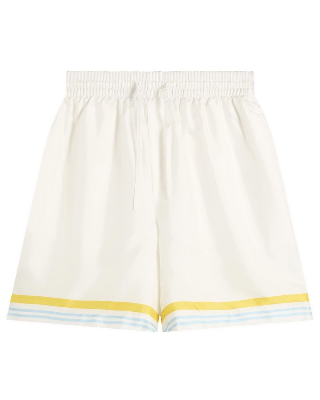 CASABLANCA Tennis Landscape Silk Shorts in White for Men | Lyst