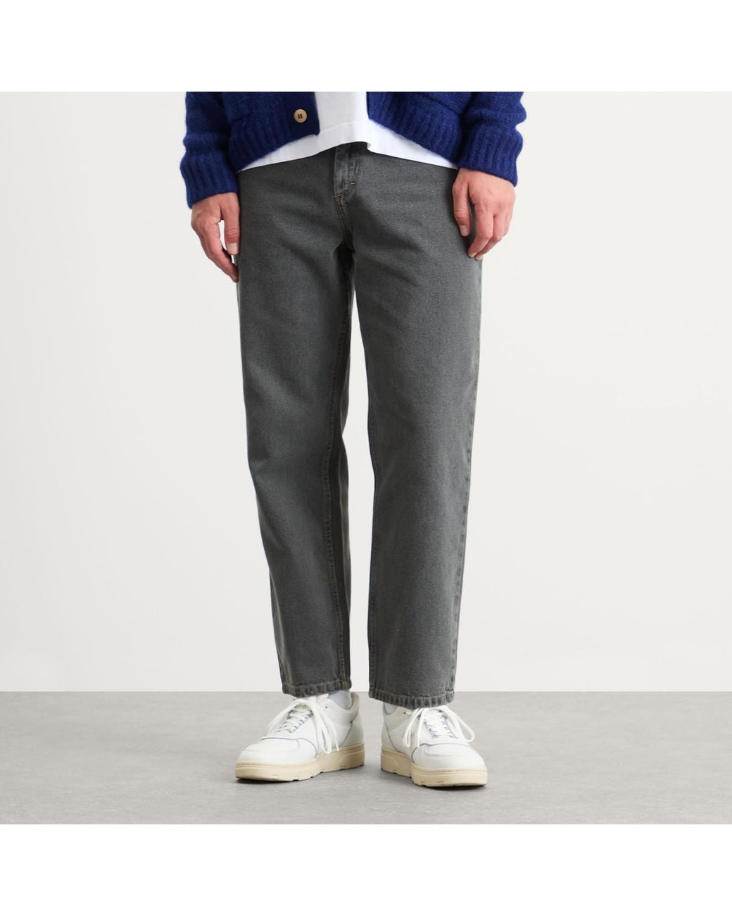 Folk Gray Barrel Leg Jean for men