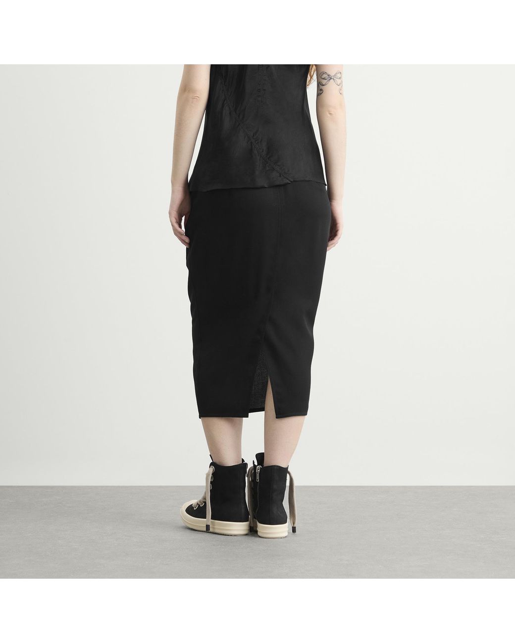 Rick Owens Black Zipped Short Pillar Skirt