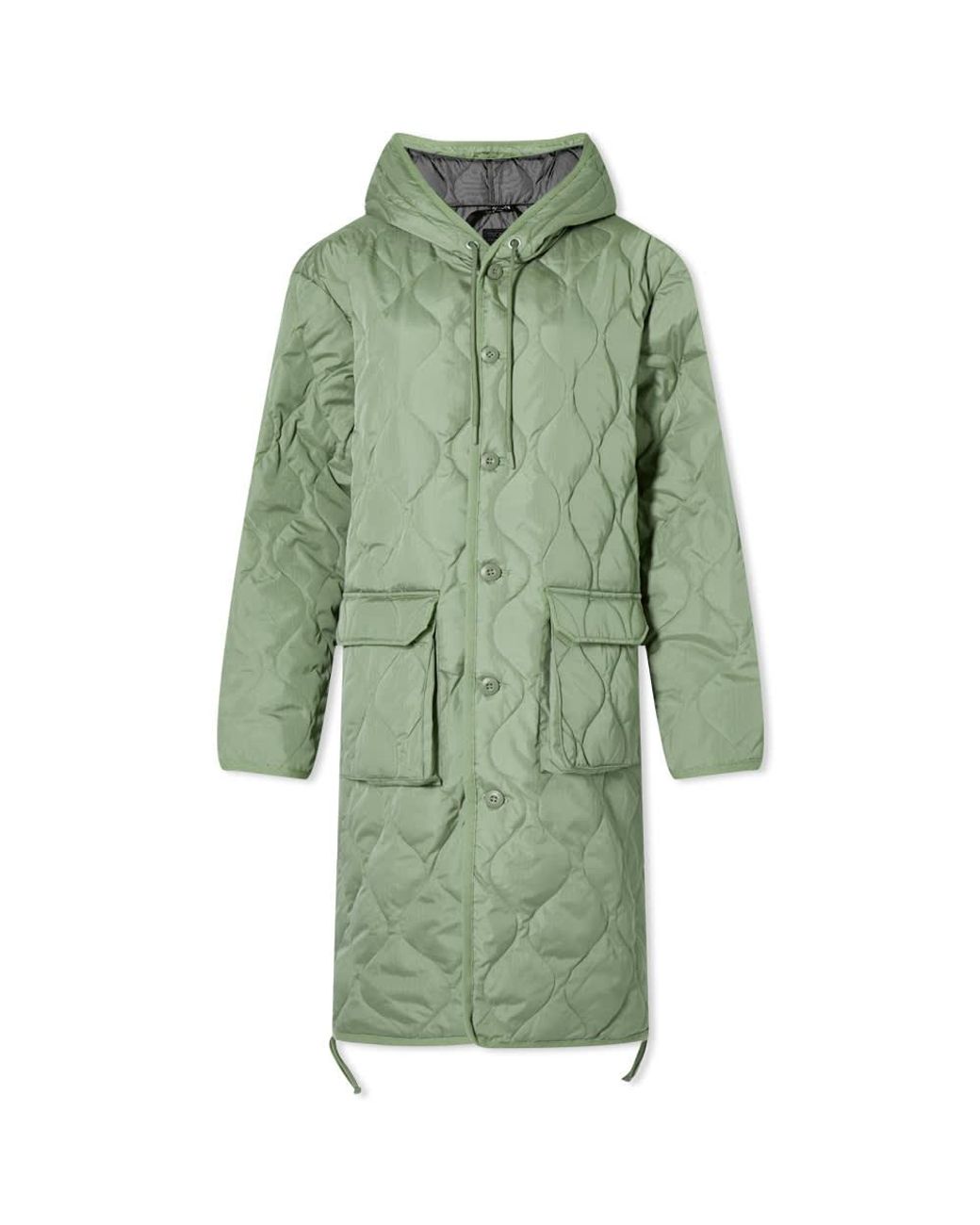 Taion Hood Down Coat in Green | Lyst