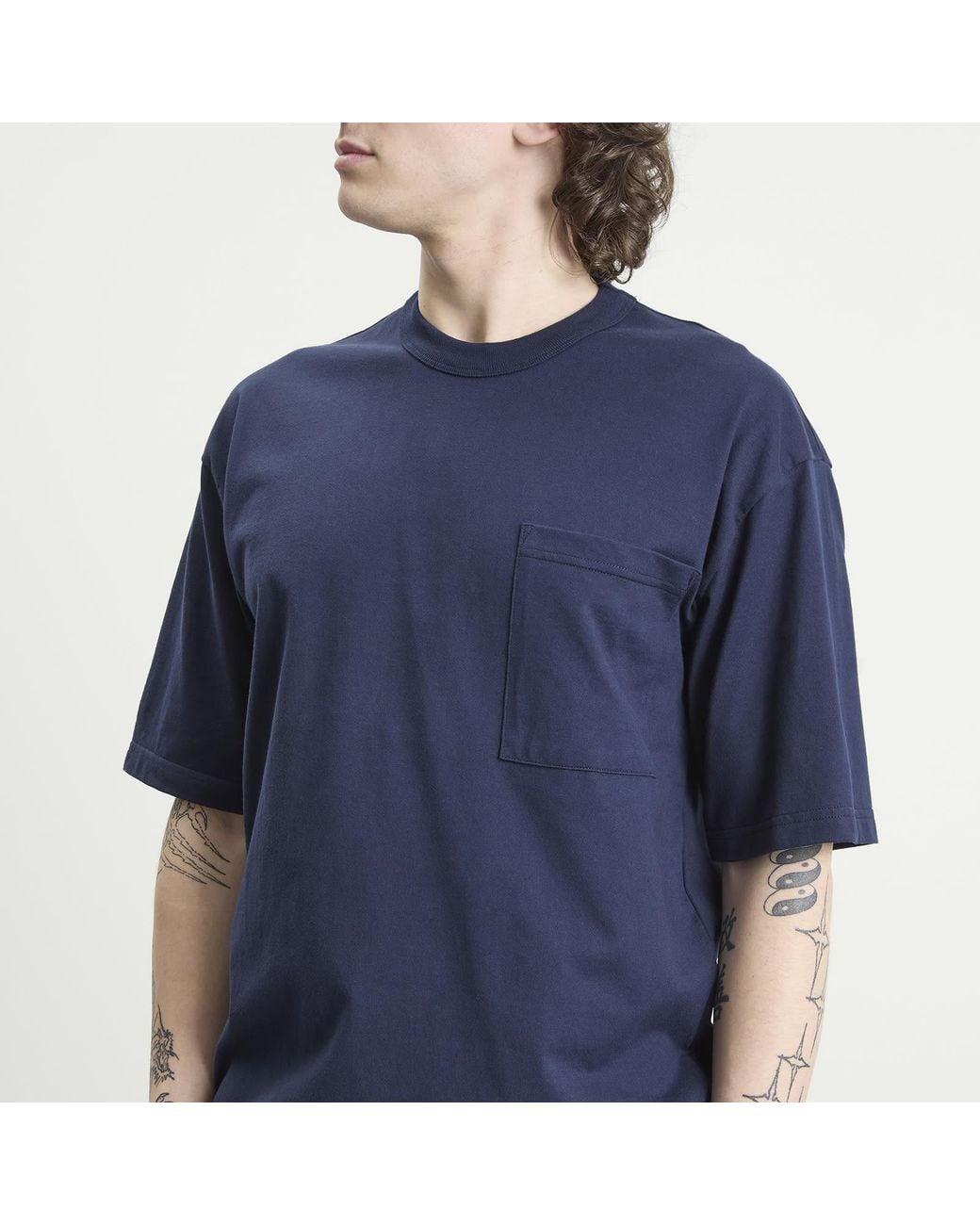 Armor Lux Blue Heavyweight Pocket T-Shirt for men