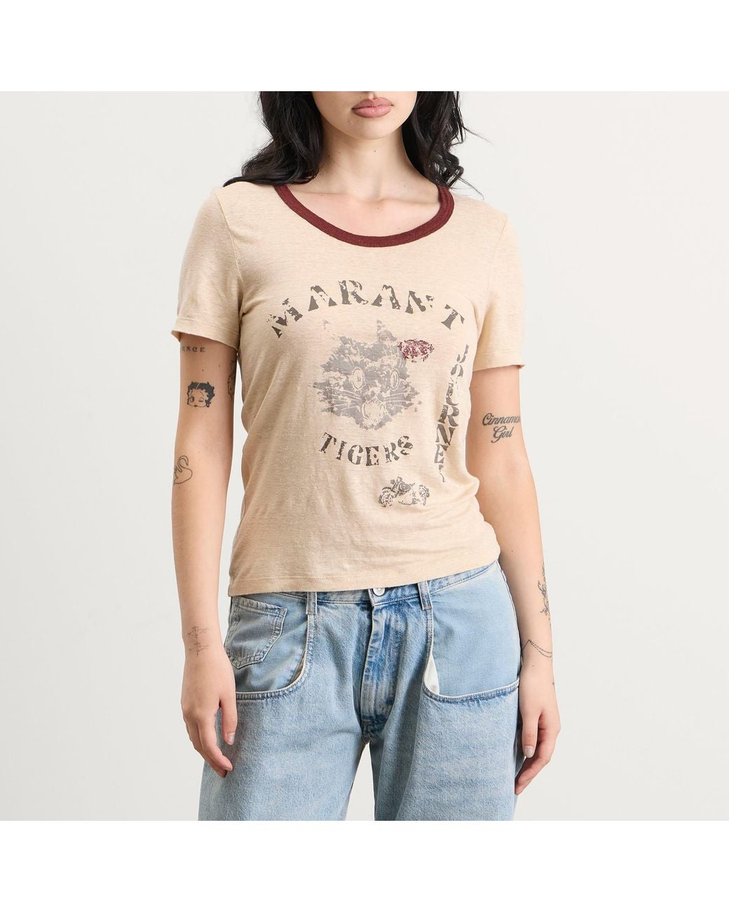 Isabel Marant Natural Étoile Kiliann Logo T-Shirt