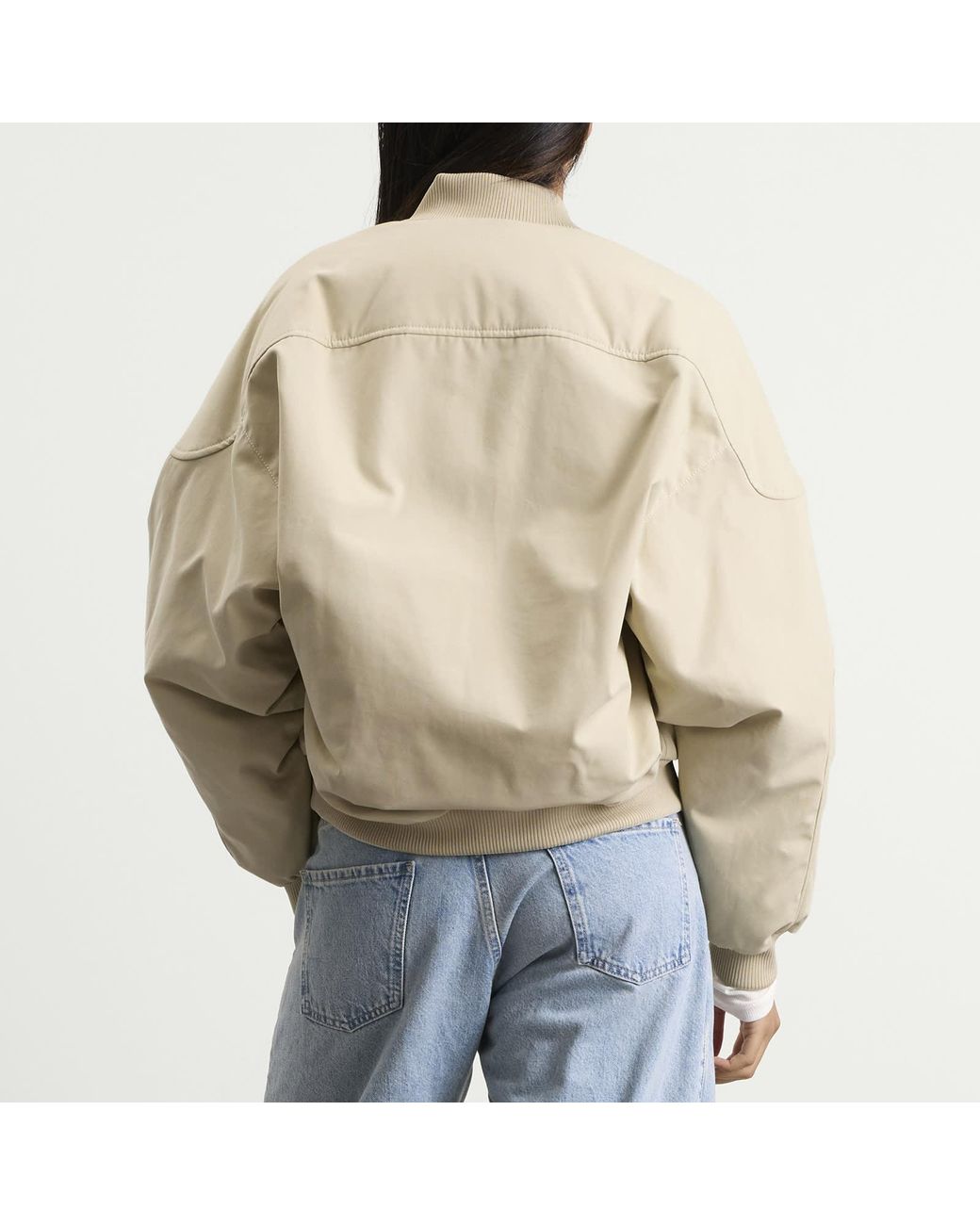 Maison Margiela Natural Mm6 Logo Bomber Jacket