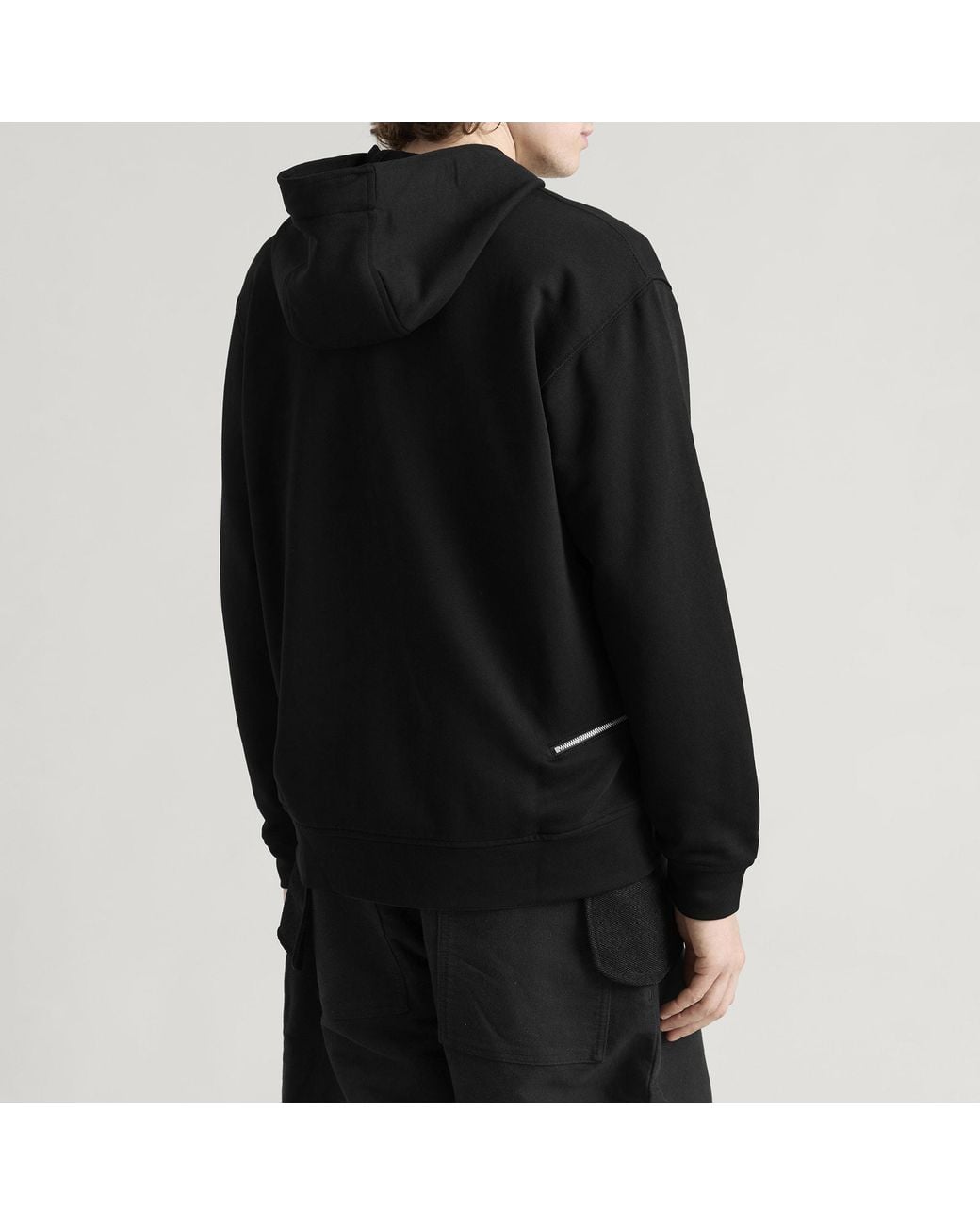 Comme des Garçons Black Zipped Frill Hoodie for men