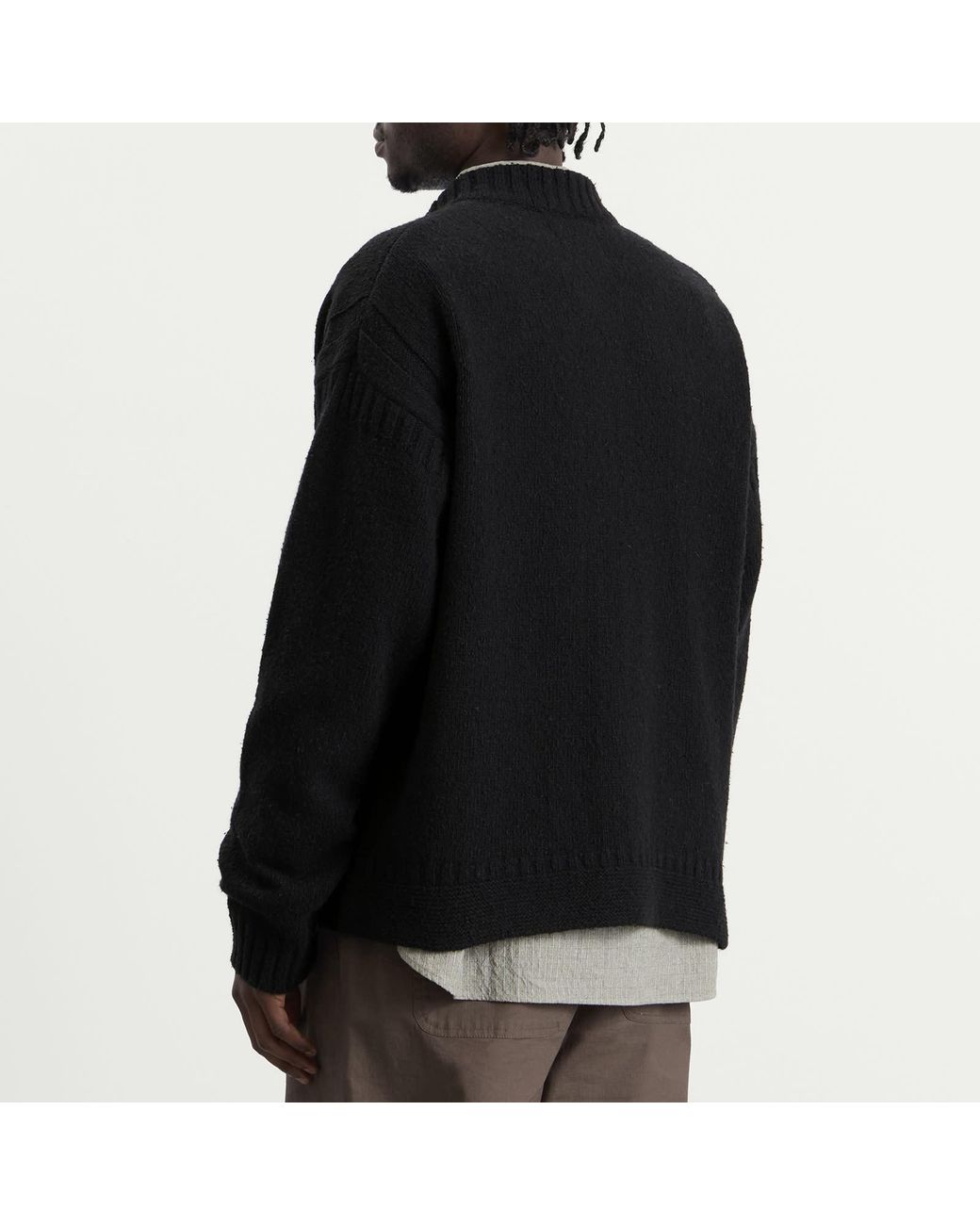 Folk Black Knitted Jacket for men