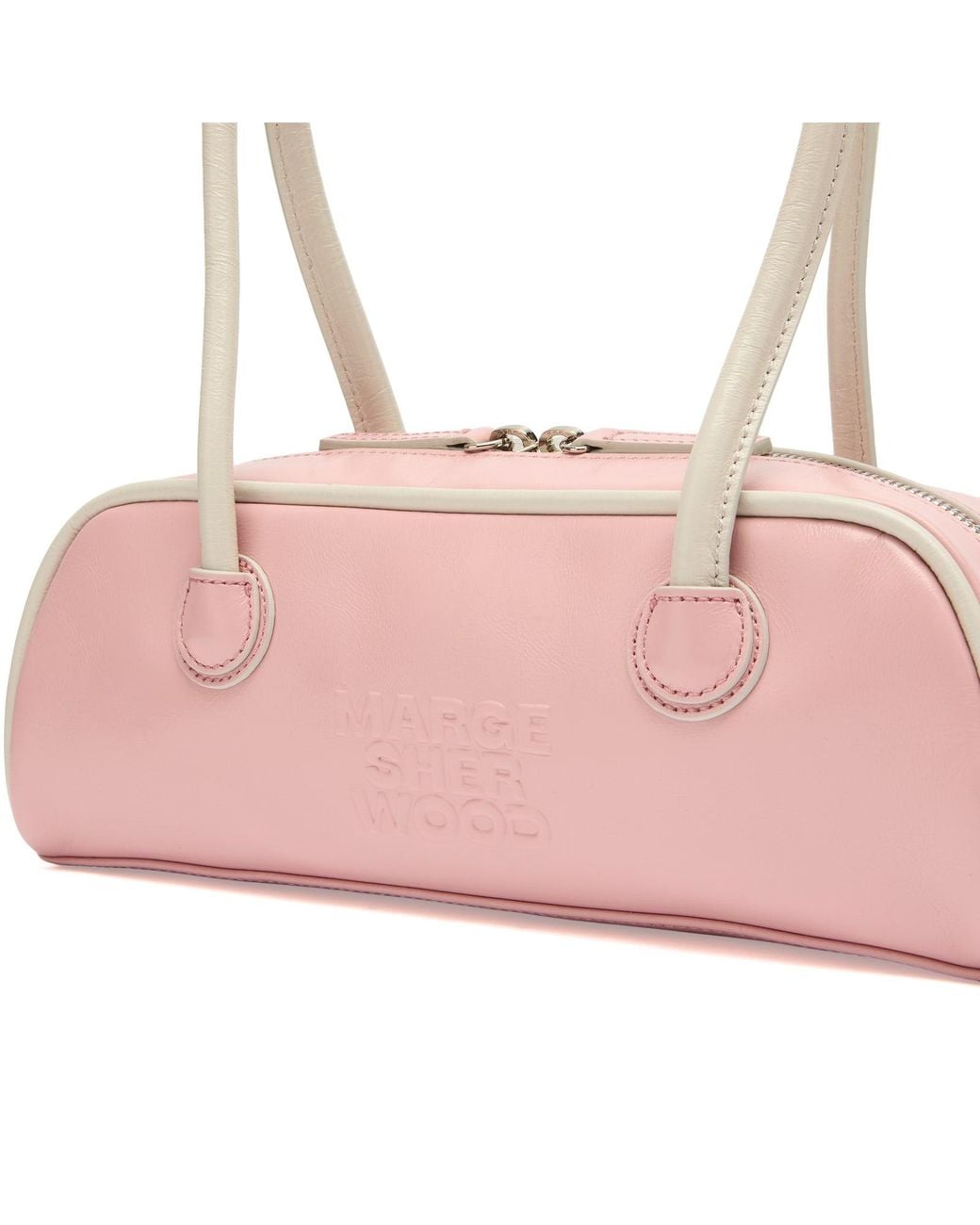MARGE SHERWOOD Pink Soft Piping Mini Soft Boston Ew Bag