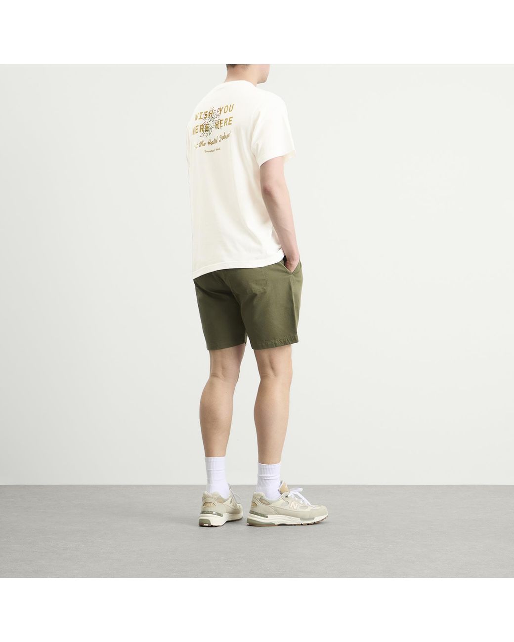 Universal Works White Wish You Were Here T-Shirt for men