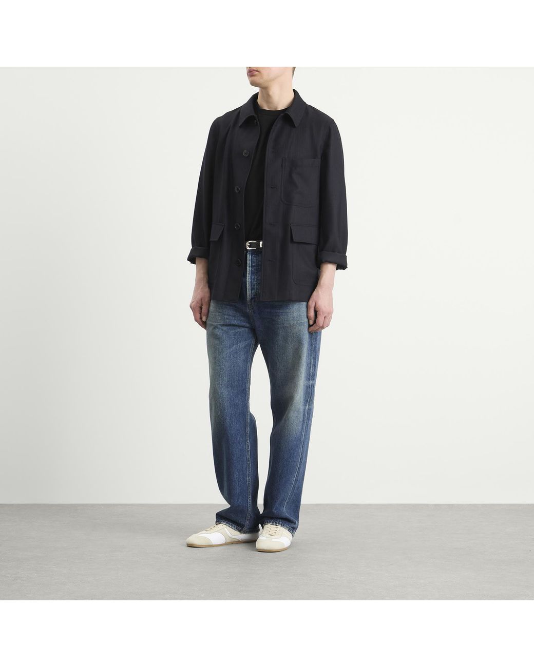 Dries Van Noten Blue Pinstripe Worsted Wool Jacket for men