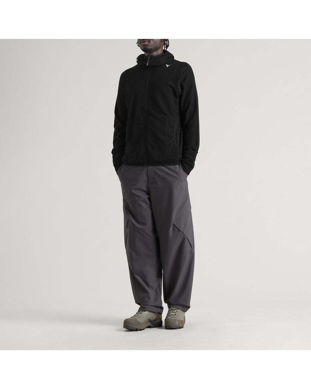 Roa Black Awi Thermal Zip Hoodie for men