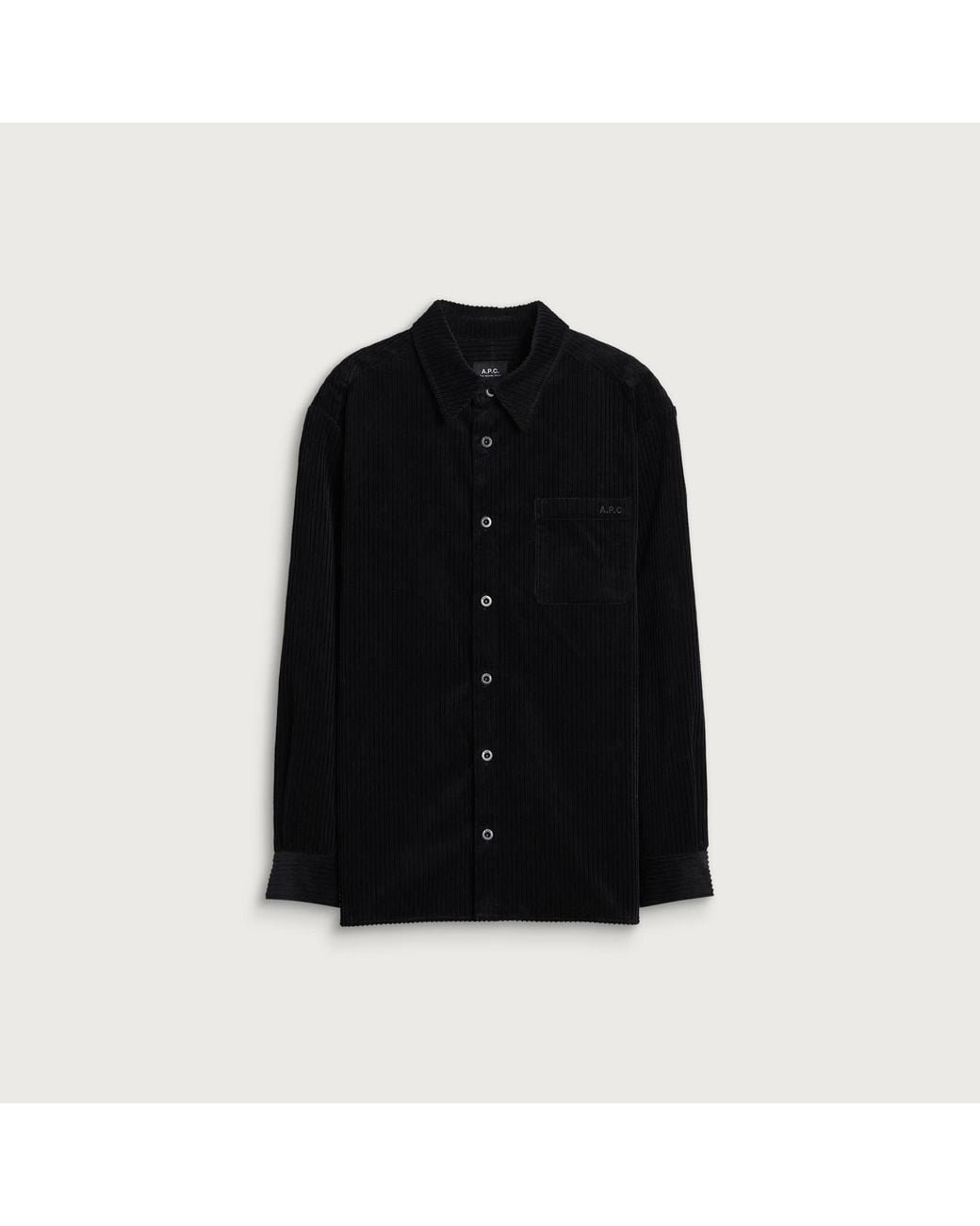 A.P.C. Black Mateo Corduroy Overshirt for men